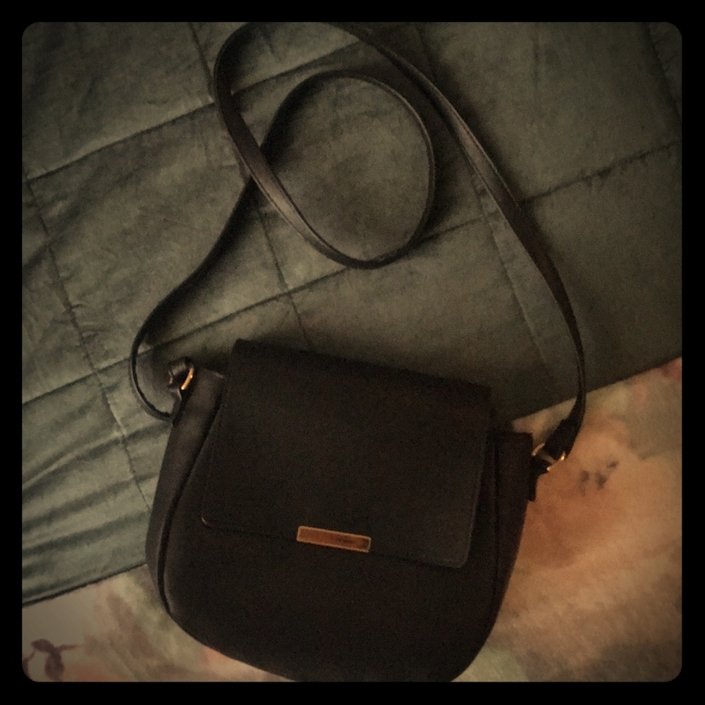 Faux leather shoulder bag